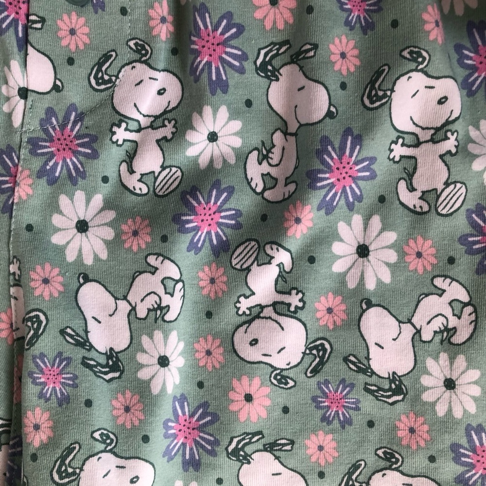 Peanuts Green Snoopy Floral Bralette & Shorts Lounge Set - Picture 5 of 6